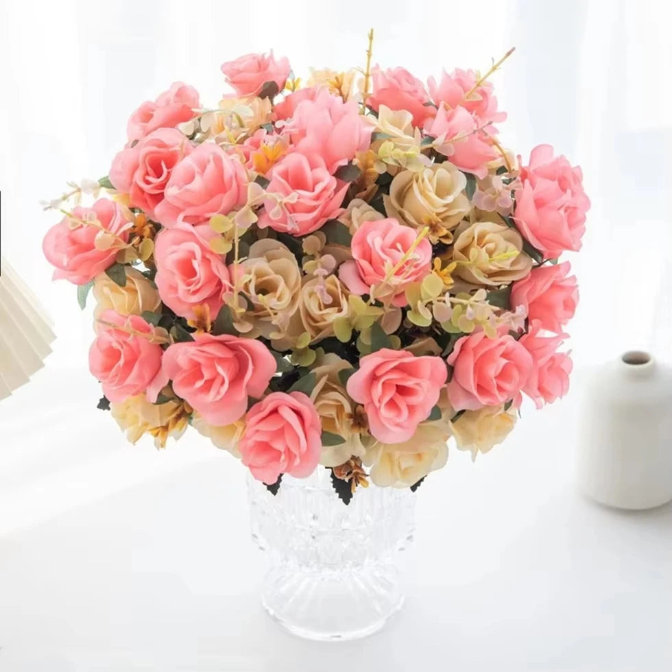 Silk Rose Artificial Flower Bouquet | Wedding & Home Decor