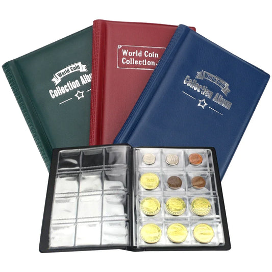 PU Leather Coin Collection Album – 60 & 120 Pocket Organizer Coin Collection Album Peaceful Pleasures Health and Wellness