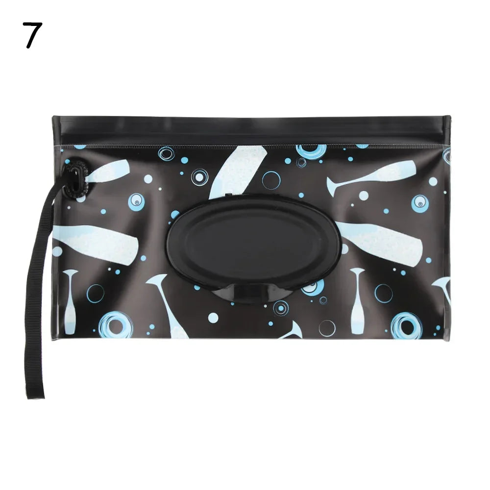 Baby Wet Wipes Carrying Case Pouch with Snap-Strap | Stroller