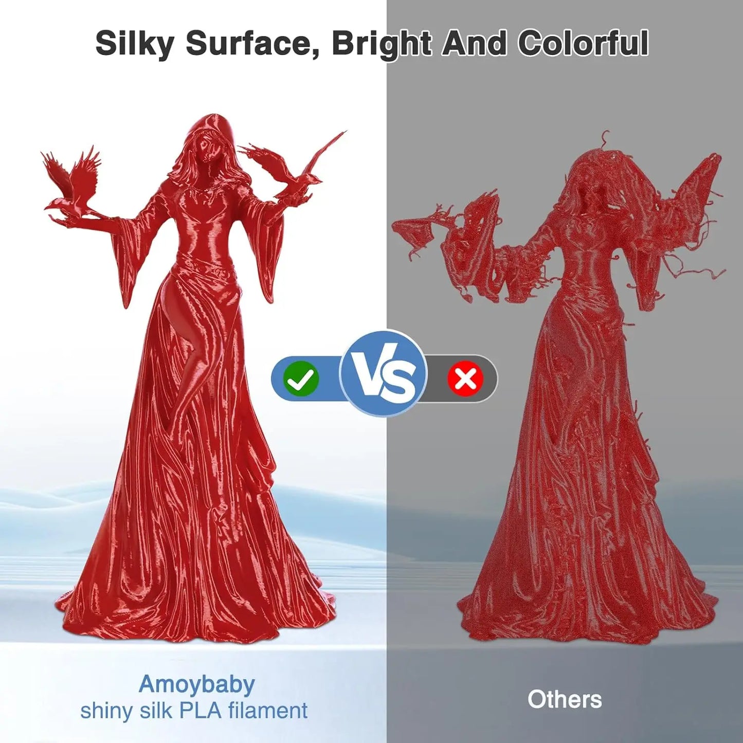 Silk PLA+ Filament 1.75mm ±0.02mm – Glossy 3D Printing