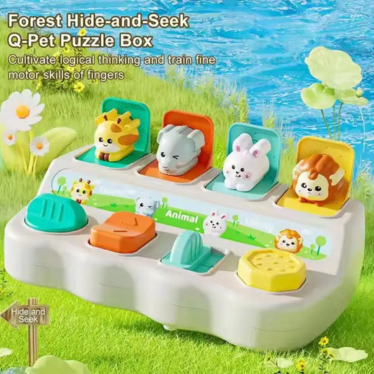Montessori Pop-Up Animal Toy Box | Logic & Motor Skills for Kids Montessori Learning Toy Peaceful Pleasures Health and Wellness