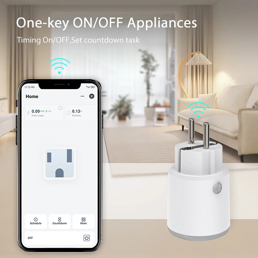 TUYA Smart Plug Matter Wi-Fi Socket 16A Smart Timer Outlet Power Monitor Support Homekit Work With Google Home Alexa Peaceful Pleasures Health and Wellness