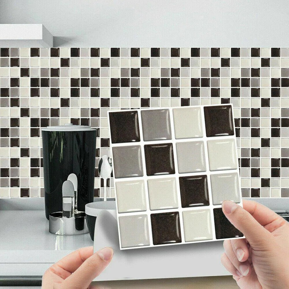 Self-adhesive Mosaic Tile Stickers Stick Bathroom Kitchen Wall Decal