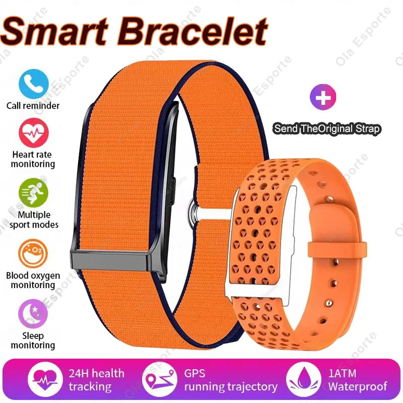 New GPS Trajectory AI Health Bracelet Heart Rate Blood Pressure HRV Monitor Call Reminder Smart Watch Sport Band Fitness Tracker Peaceful Pleasures Health and Wellness Orange