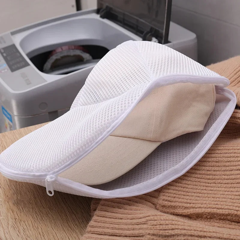 Washing Machine Hat Wash Protector Cap Cleaner Laundry Bag Small Clothes Wash Bag Anti-Deformation Mesh Organizer Zip Bags Peaceful Pleasures Health and Wellness