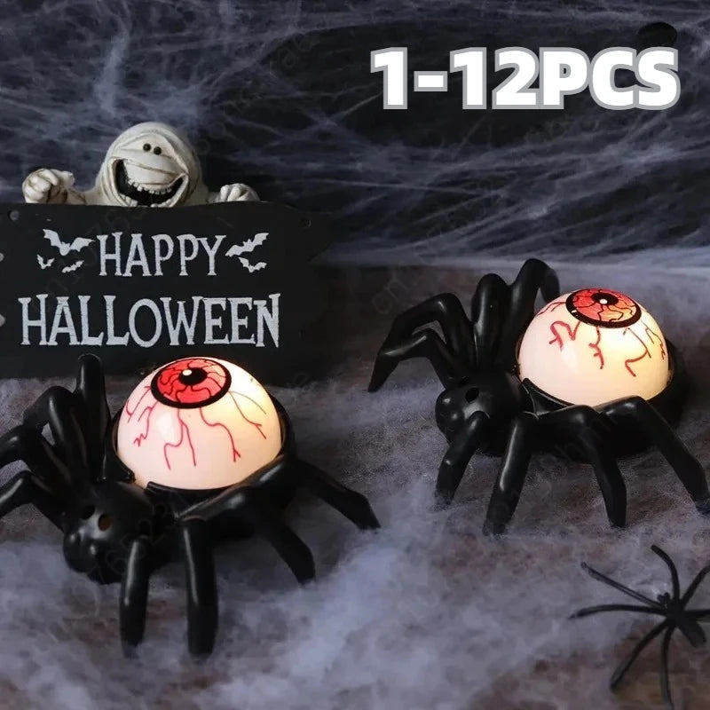Halloween Spider Eyeball Candle Ambient Light Party Decor 1–12PCS