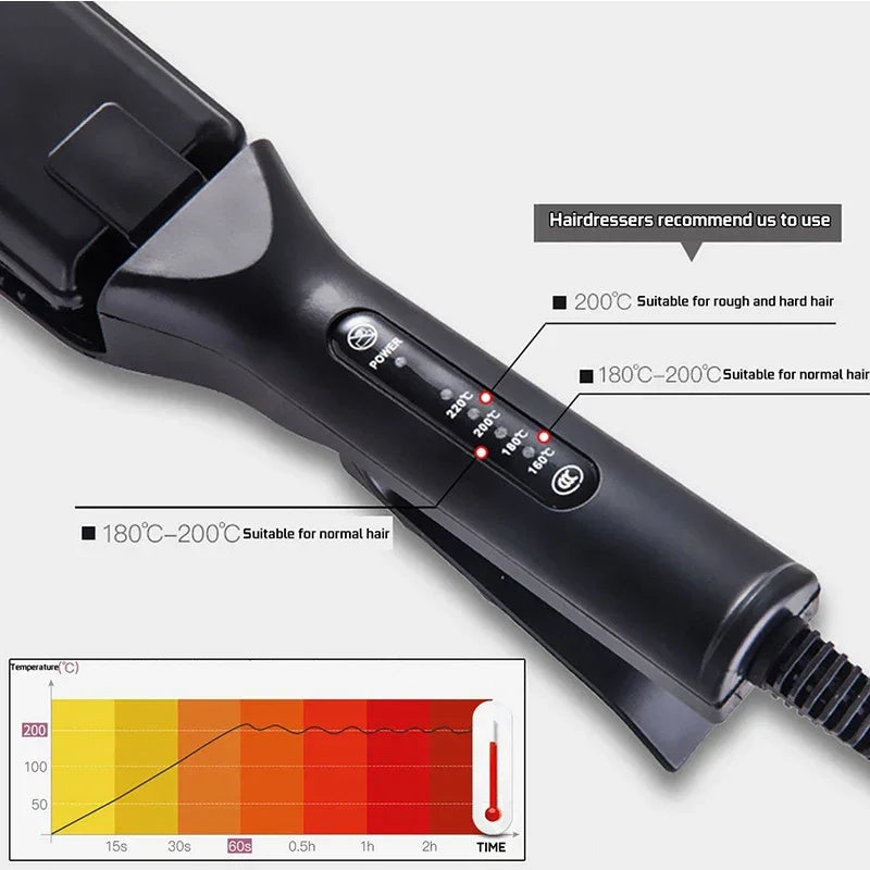 Professional Hair Curler Comb Curling Iron Wand Ceramic Corrugated Wave Corn Irons Wave Curler Iron Corrugation Plate Clip Peaceful Pleasures Health and Wellness