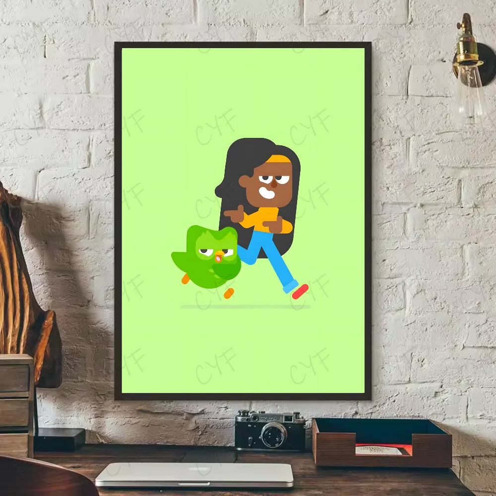 Duolingo Owl Duo 2 Poster HD art sticky wall waterproof home living room bedroom bar aesthetic decoration Peaceful Pleasures Health and Wellness z7 40X50cmNoframe