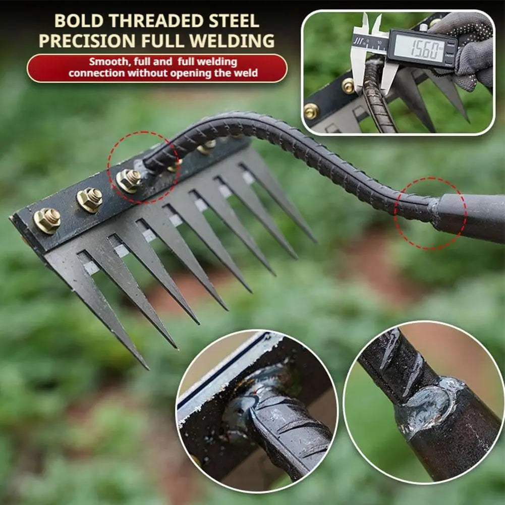 5/6/7/8 Teeth Iron Gardening Hoe Weeding Rake Tool Peaceful Pleasures Health and Wellness