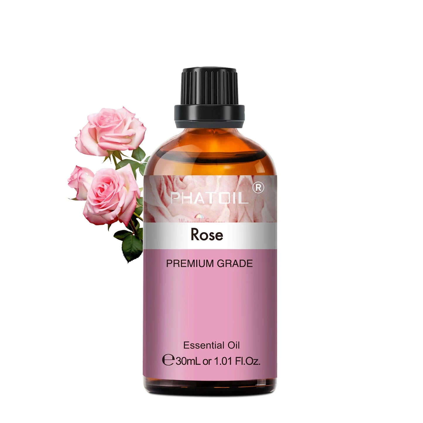 PHATOIL 30ml Lavender Lemon Eucalyptus Sandalwood Bergamot Aromatherapy Essential Oil For Diffuser,Candle Making,DIY Soap & Bomb Peaceful Pleasures Health and Wellness Rose 30ml