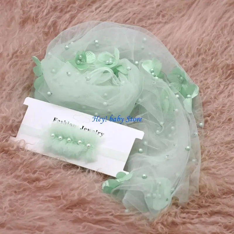 Newborn Baby Photography Props Wrap & Headband Set