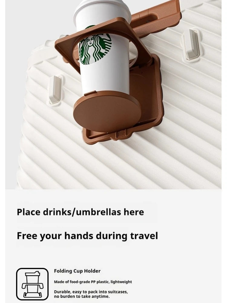 Waterproof PC Hardshell Spinner Suitcase | TSA Lock & Cup Holder