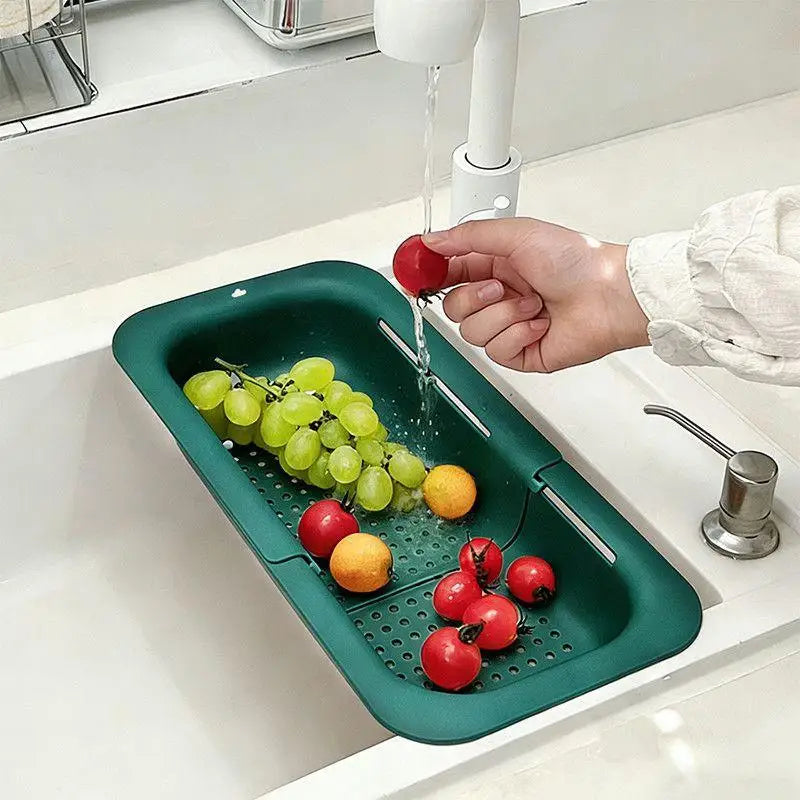 Telescopic Sink Drain Basket | Food-Safe PP, Tool-Free Sink Drain Basket Peaceful Pleasures Health and Wellness Green
