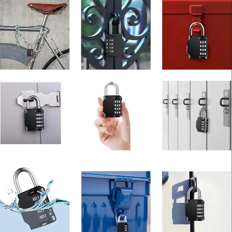 4-digit Padlock Combination Lock/Waterproof Suitcase Lock Locker Bag Bag Gym Home/zinc Alloy Weatherproof Outdoor Fence Lock Peaceful Pleasures Health and Wellness