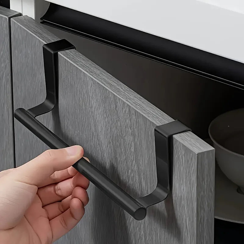 Over Door Towel Rack – Black Stainless Steel Bar Hanger