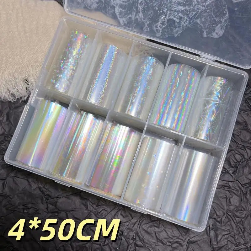 1 Set Floral Chameleon Nails Wraps 6/10 Patterns Metal Nail Foils For Transfer Paper Stickers DIY Water Marble Nail Art Decor Peaceful Pleasures Health and Wellness A11