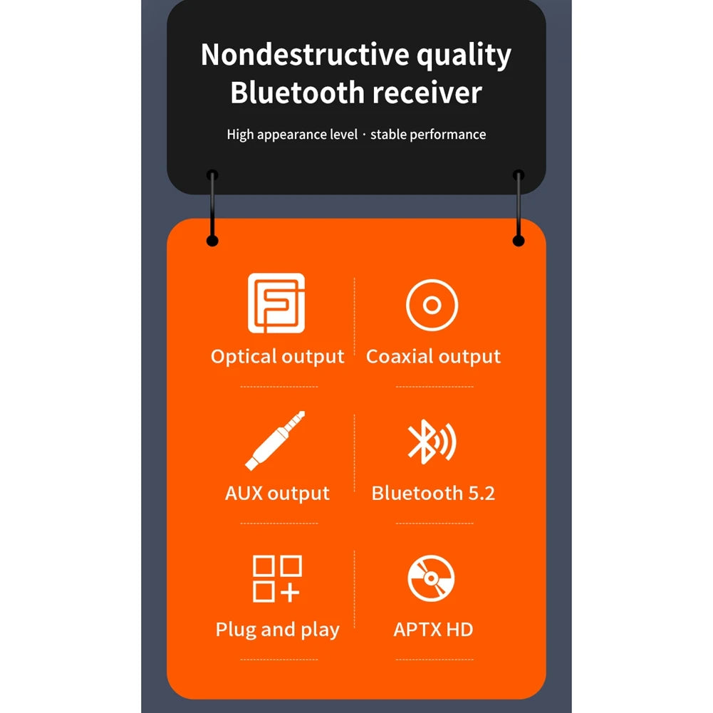 *Great D300 Wireless Receiver APTX-HD BT 5.2 HiFi Stereo Audio Adapter Support Coaxial Optical Fiber for Headphone TV Amplifier Peaceful Pleasures Health and Wellness