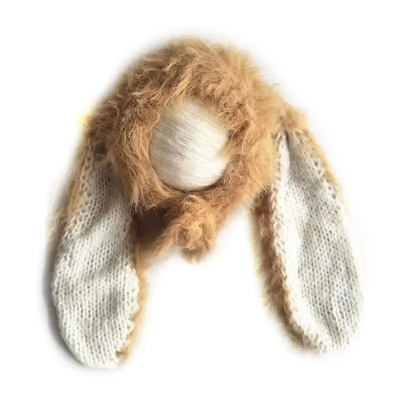 Newborn Baby Knit Cosplay Hat | Rabbit Ears Photo Prop Gift