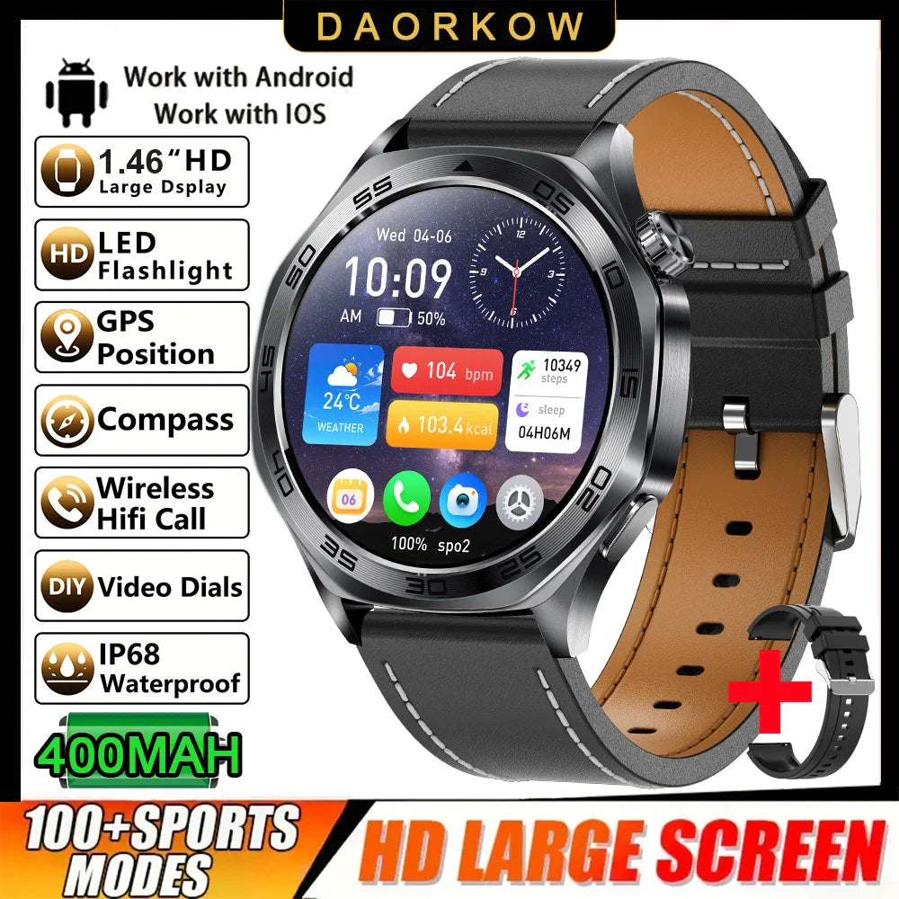 DAORKOW Smartwatch 1.46" IPS IPX8 | 100+ Activity Modes