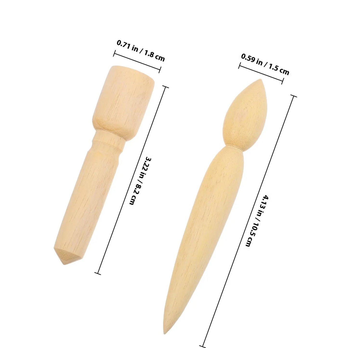 2Pcs Wooden Pottery Tool Set for Teapot Spout Shaping Trimming Repairing Clay Sculpting Beginners Professionals Portable Peaceful Pleasures Health and Wellness