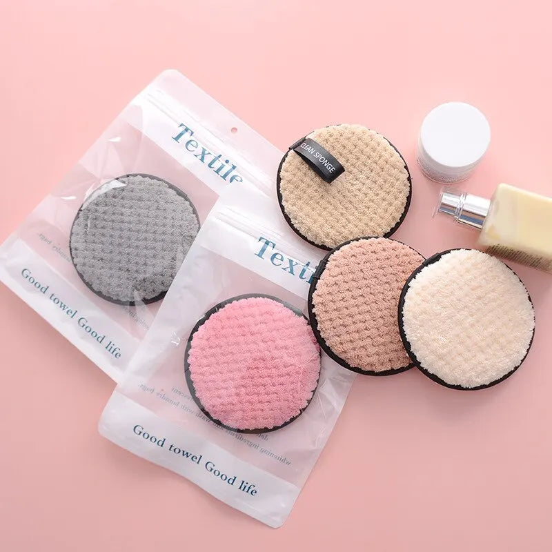 4PCS Makeup Remover Microfiber Cotton Pad Cosmetics Washable Makeup Towel Cleaning Sponge Skin Care Tool Makeup Remover and Faci Peaceful Pleasures Health and Wellness
