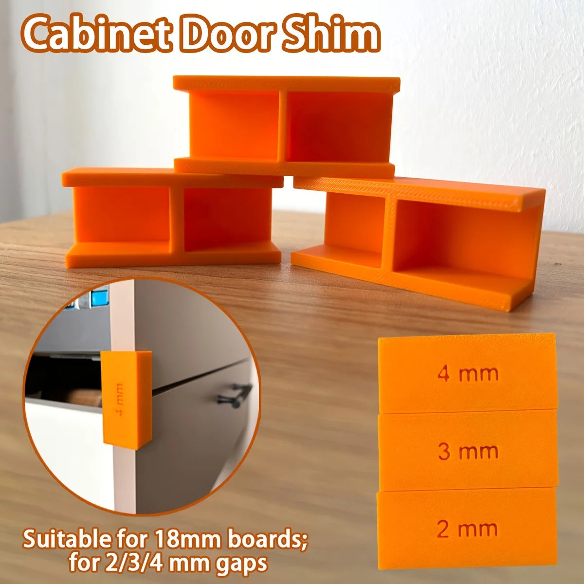 Cabinet Door Shim Spacer 2 3 Adjustable Wood Panel Gap Alignment