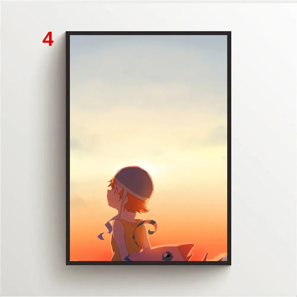 Digimon Adventure Anime Canvas Print Poster | HD Wall Art Decor Anime Canvas Poster Peaceful Pleasures Health and Wellness 1 40x50cm Unframed