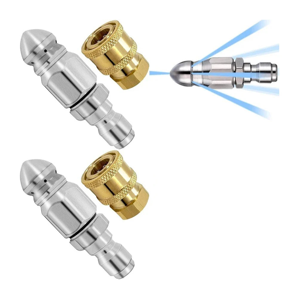 5000 PSI Sewer Jetting Nozzle – 1/4" Quick Connect Drain Cleaner