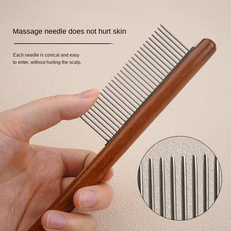 Wooden Cat Grooming Comb | Dematting & Massage Brush