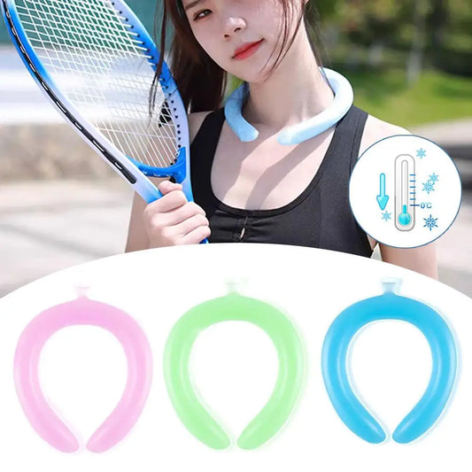PCM Ice Neck Ring Summer Cooling Neckband Heatstroke Prevention Reusable 28℃ Natural Freeze No Condensation Long Lasting Cool Peaceful Pleasures Health and Wellness