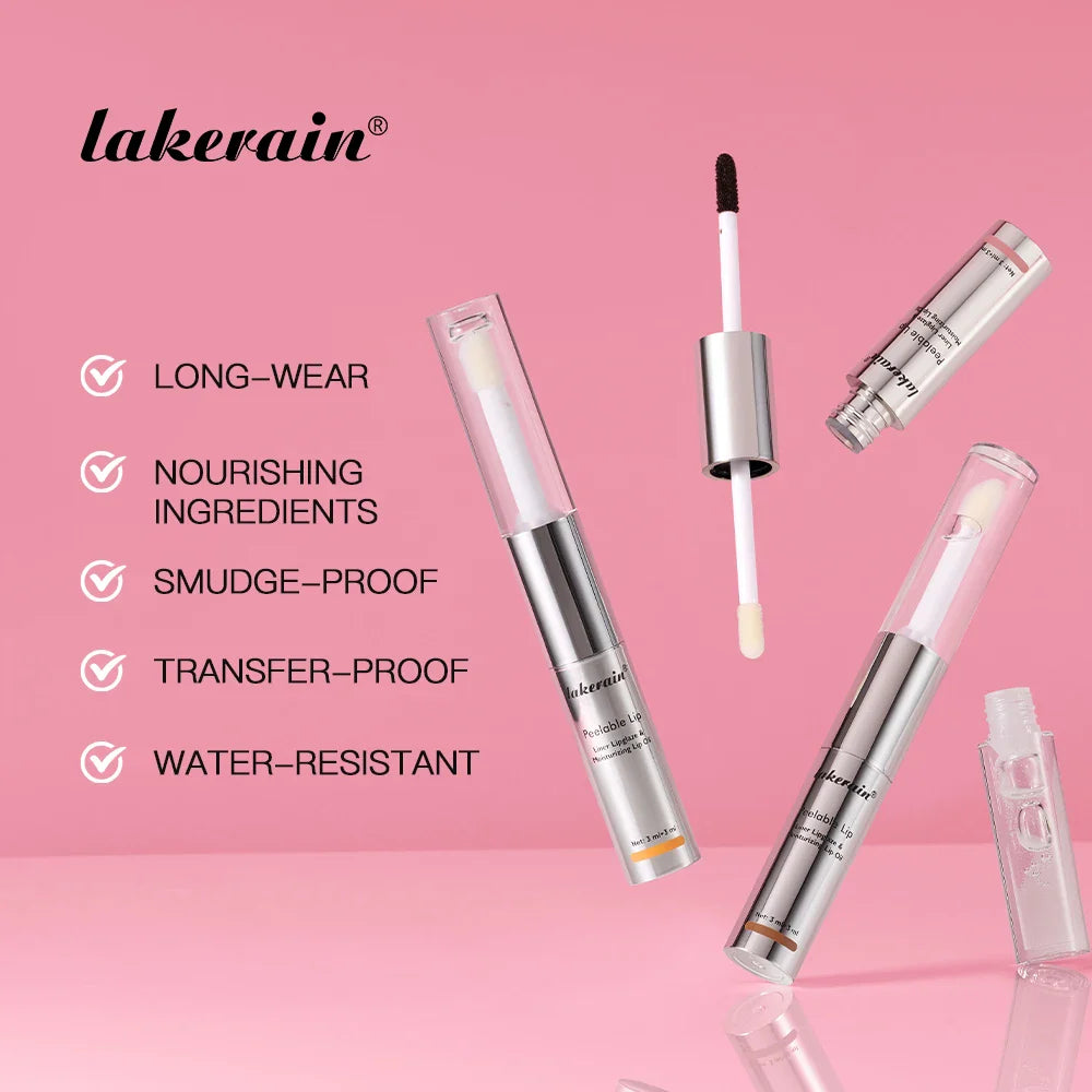 2-in-1 Peel Off Lip Liner & Nourishing Lip Oil | 7 Colors