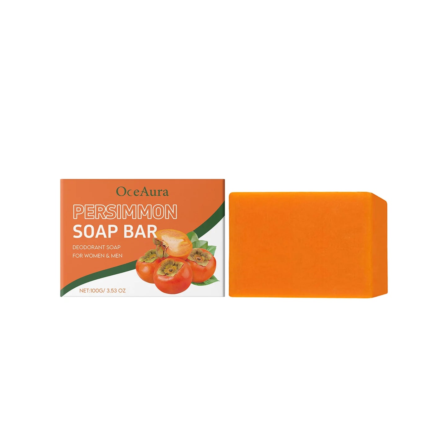 OceAura Persimmon Exfoliating Soap Bar – Moisturizing 100g