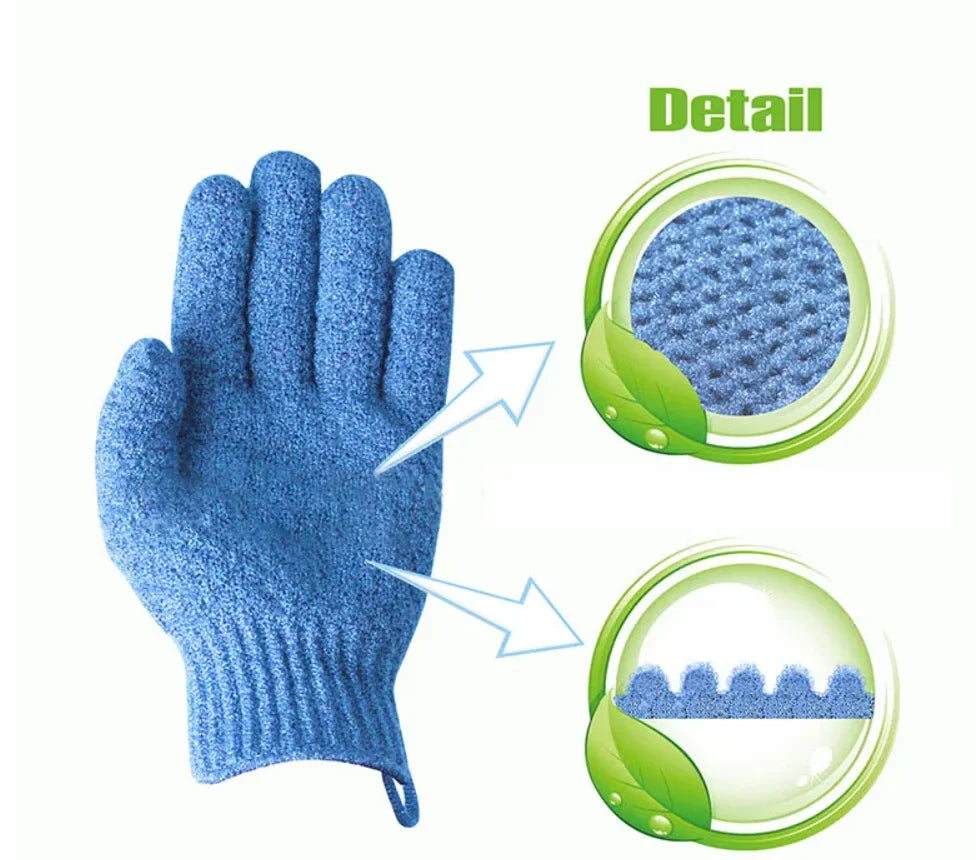 Shower men's and women's exfoliating gloves, dual texture body scrub gloves, dead skin remover suitable for home SPA massage (1 Peaceful Pleasures Health and Wellness