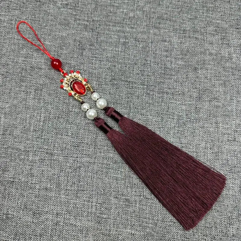 Antique Hanfu Tassel Pendant | Ethnic Cheongsam Décor 25cm