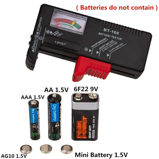 BT-168 Universal Battery Tester Power Meter for AA AAA C D 9V 1.5V Button Cell Color Voltage Checker Peaceful Pleasures Health and Wellness Default Title