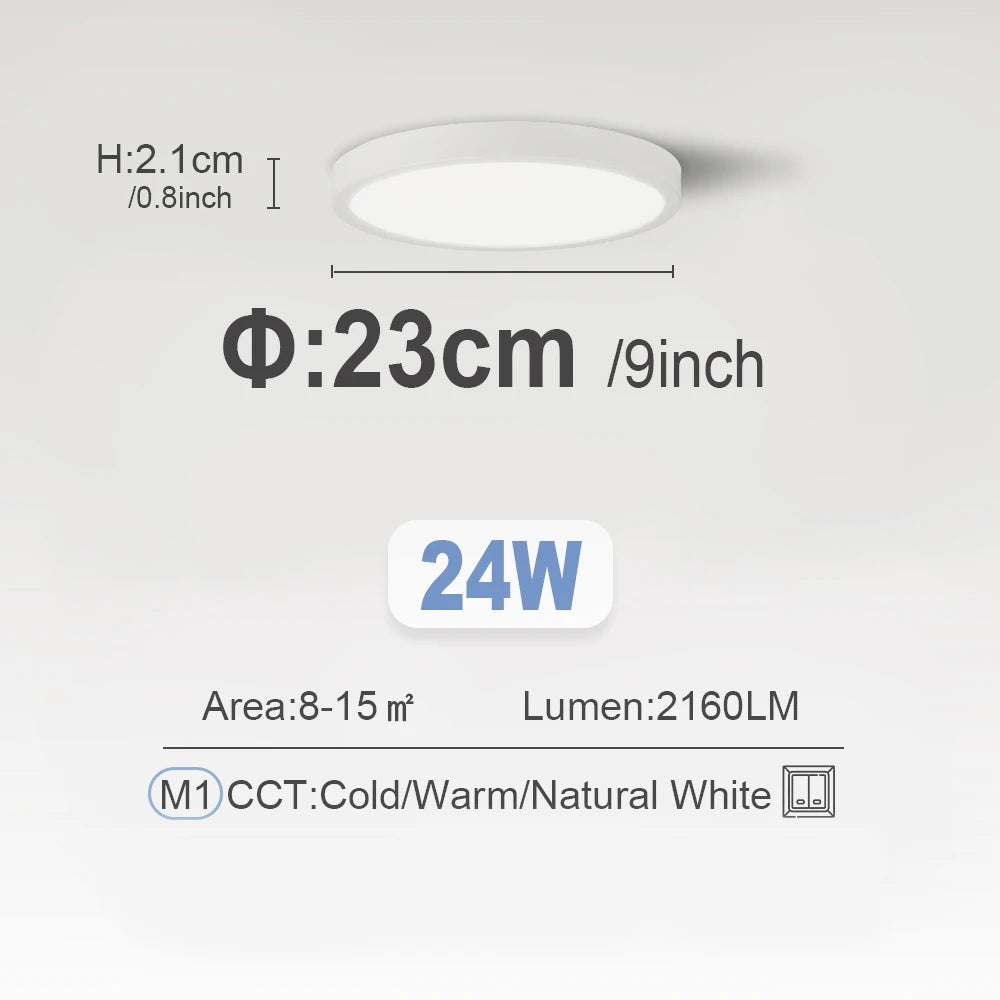 Ultrathin LED Flush Mount Ceiling Light 24W 28W 38W | 3 Sizes