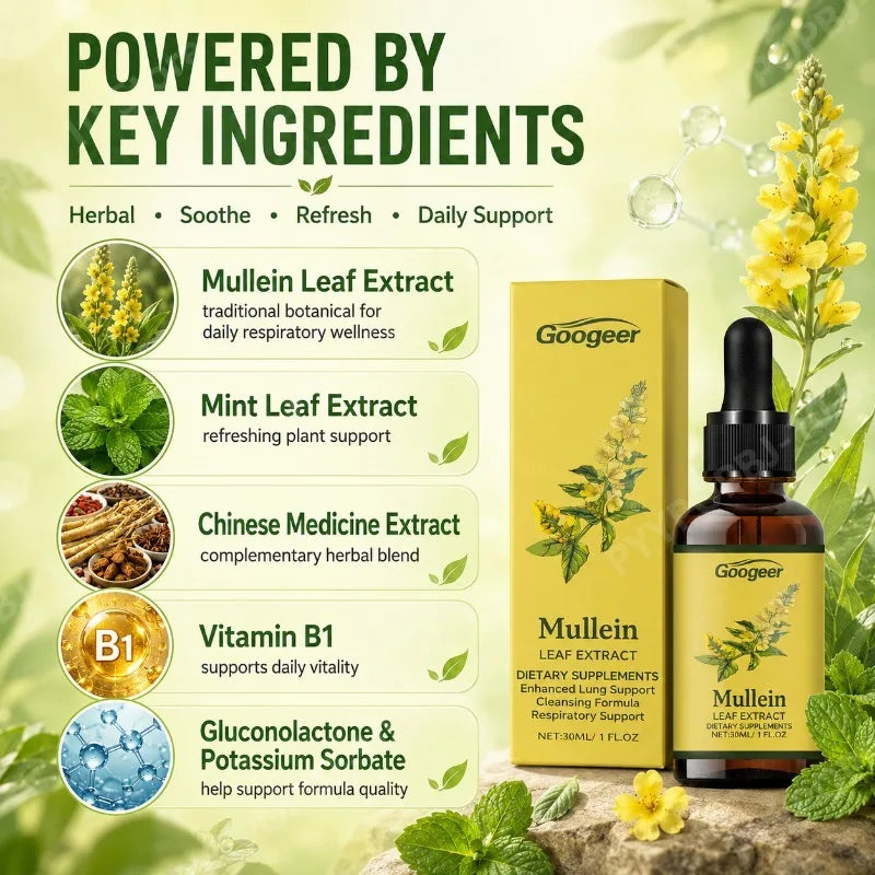 Mullein Herbal Formula Plant-Based Liquid Drops 30ml | Daily
