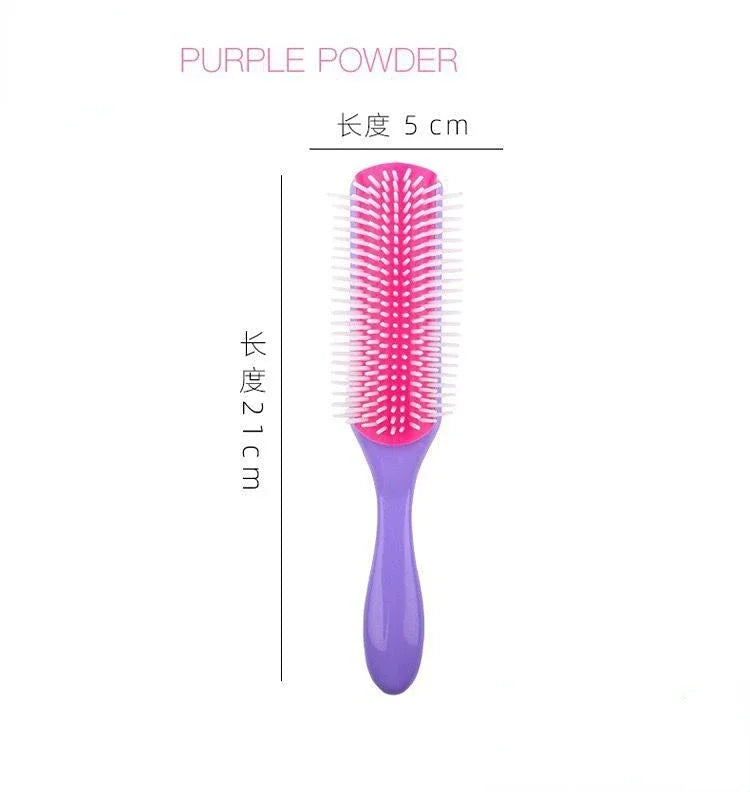 9-Rows Detangling Hair Brush Detangler Hairbrush Scalp Massager Straight Curly Wet Hair Comb for Women Men Home Salon Peaceful Pleasures Health and Wellness 05 China Mainland