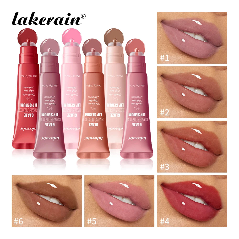 Lakerain Glaze Blaze Tinted Lip Serum Long-Lasting Hydration Durable Color Smooth Lip Surface Lip Repairing Lipstick Cosmetics Peaceful Pleasures Health and Wellness