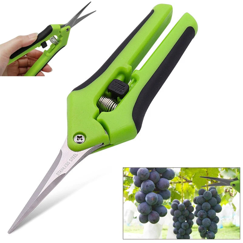 6.5 Inch Gardening Scissors Hand Pruner Pruning Shears Trimming Scissors with Straight Elbow Stainless Steel Blades for Plant Peaceful Pleasures Health and Wellness