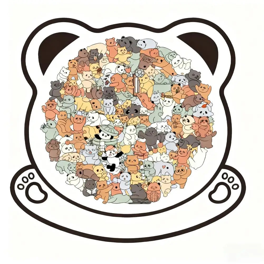 Cute Dog Bear Shape Wooden Puzzle Irregular Animal Stress-relief Game