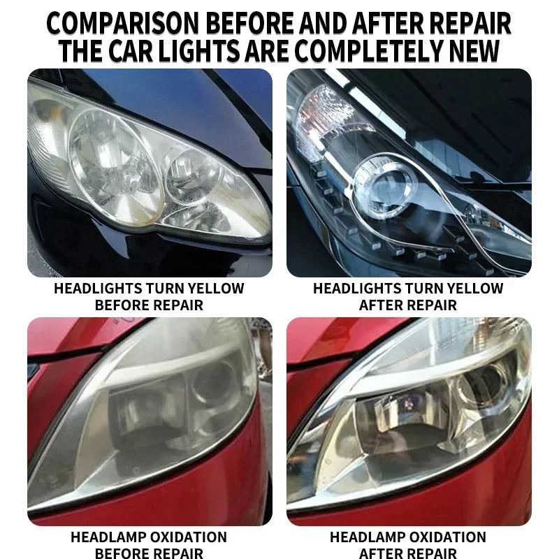 Car Headlight Coating Spray Liquid Car Light Cleaner And Restorer UV Resistant Long Lasting Head Light Coating Spray For car SUV Peaceful Pleasures Health and Wellness