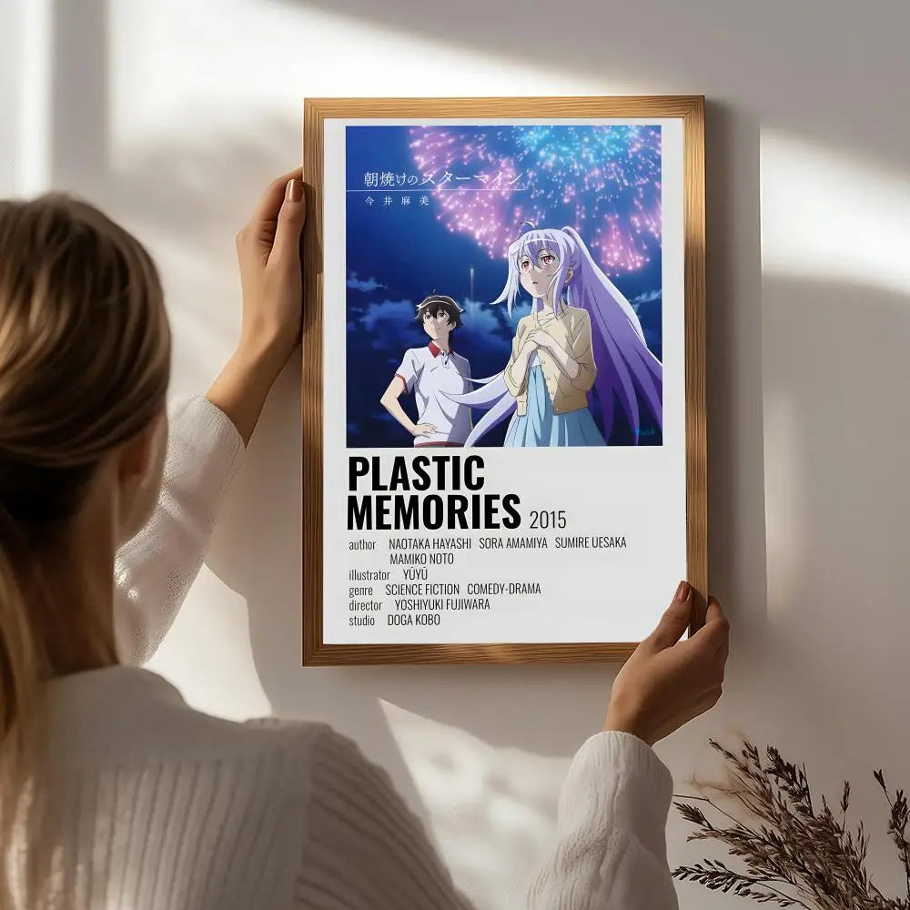 Anime P-Plastic Memories Poster HD Self Adhesive Waterproof Wall Art Ideal for Home Office Dorm Bedroom Great Gift Peaceful Pleasures Health and Wellness White8 40X50cmNoframe