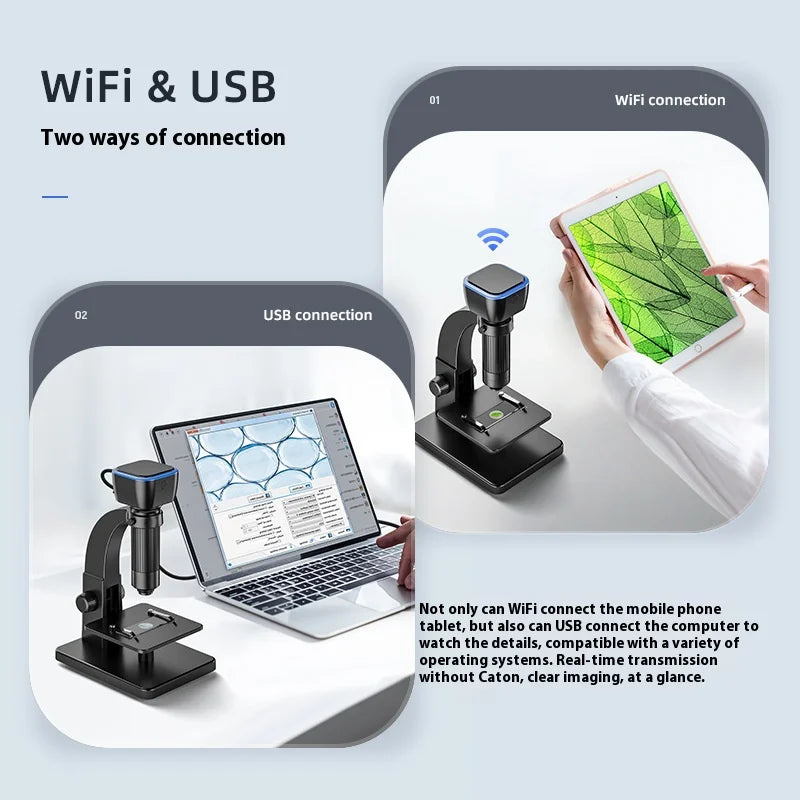 500W Pixel High-Definition Visual Wifi Digital Microscope Industrial Microscope Portable Electron Microscope Peaceful Pleasures Health and Wellness