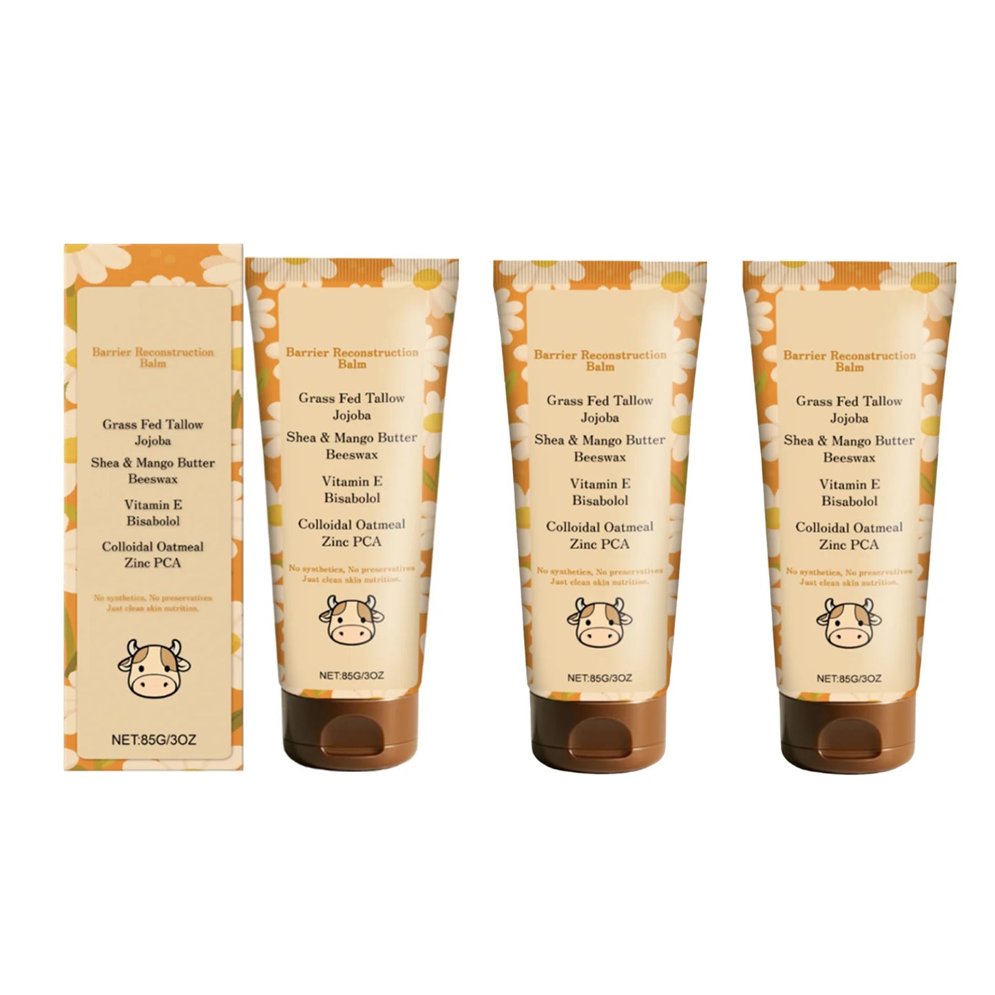 Tallow Skincare Cream Body Moisturizer Deep Hydration Dry Skin Care Nourishing Cream Glycerin Non Greasy Fast Absorption Lotion Peaceful Pleasures Health and Wellness 3PCS 85g