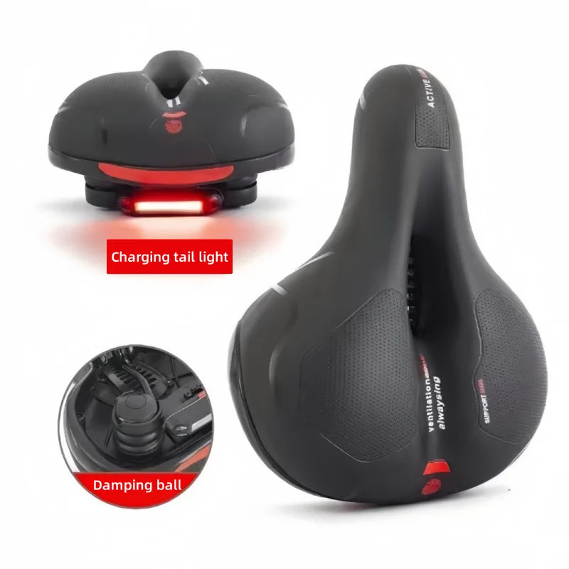 2026 Comfortable men's hollow bicycle saddle mtb road bicycle vibration absorption big butt seat lightweight safety area large. Peaceful Pleasures Health and Wellness Tail light model