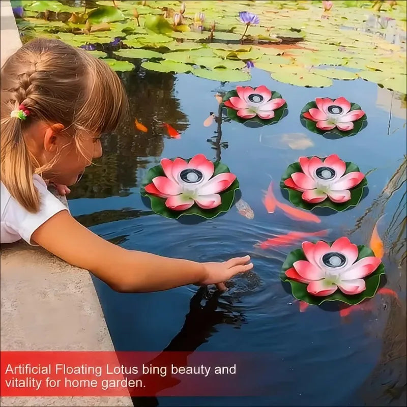 Solar Floating Lotus LED Lamp – Pond, Garden & Fish Tank