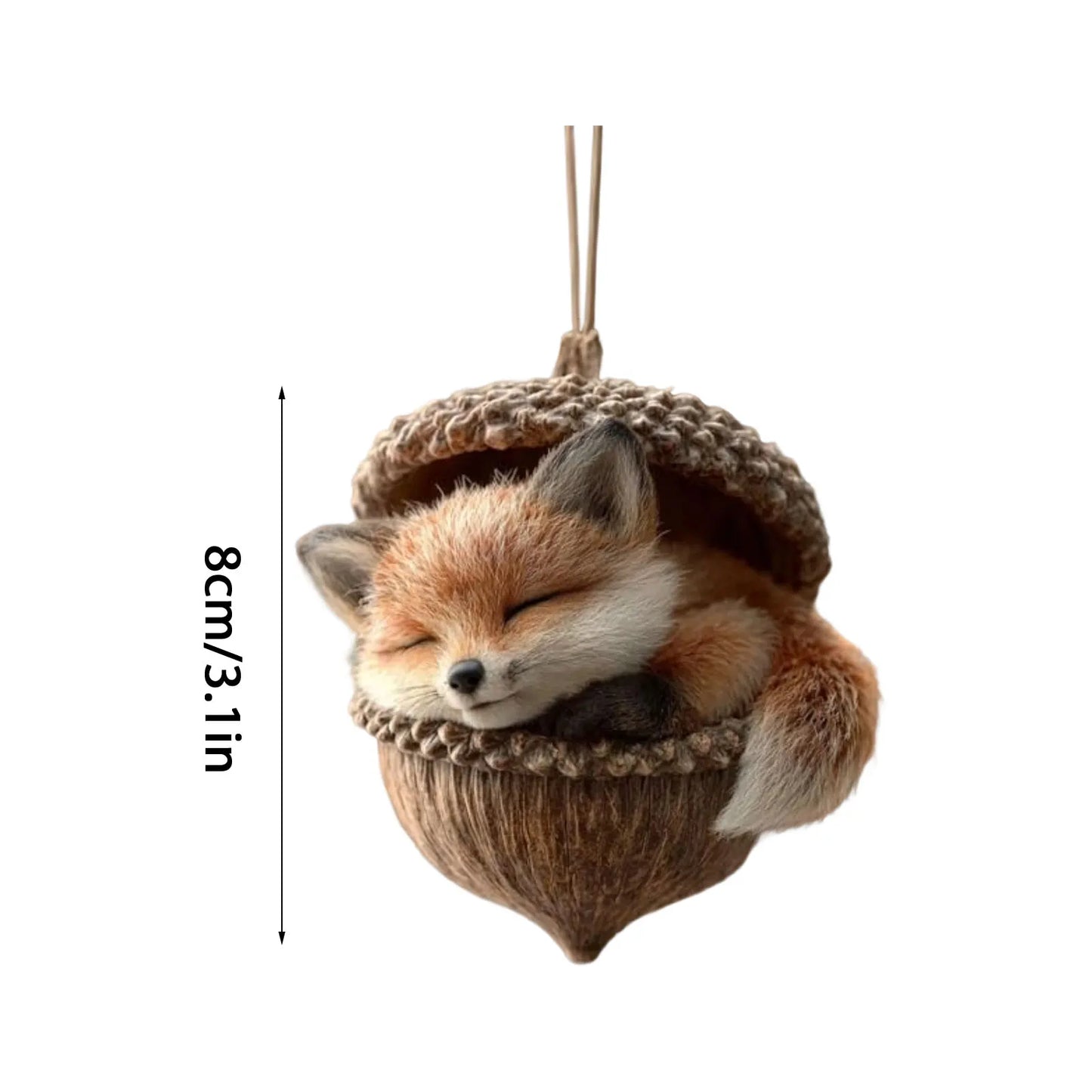 Animal Acorn Christmas Ornaments – Fox Hedgehog Bunny