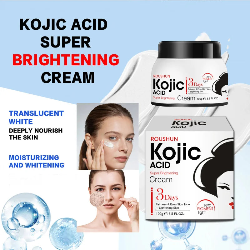 Kojic Acid Facial Cream Moisturizing facial hydration suitable for men and women in all seasons Daily Skin Care100g Peaceful Pleasures Health and Wellness