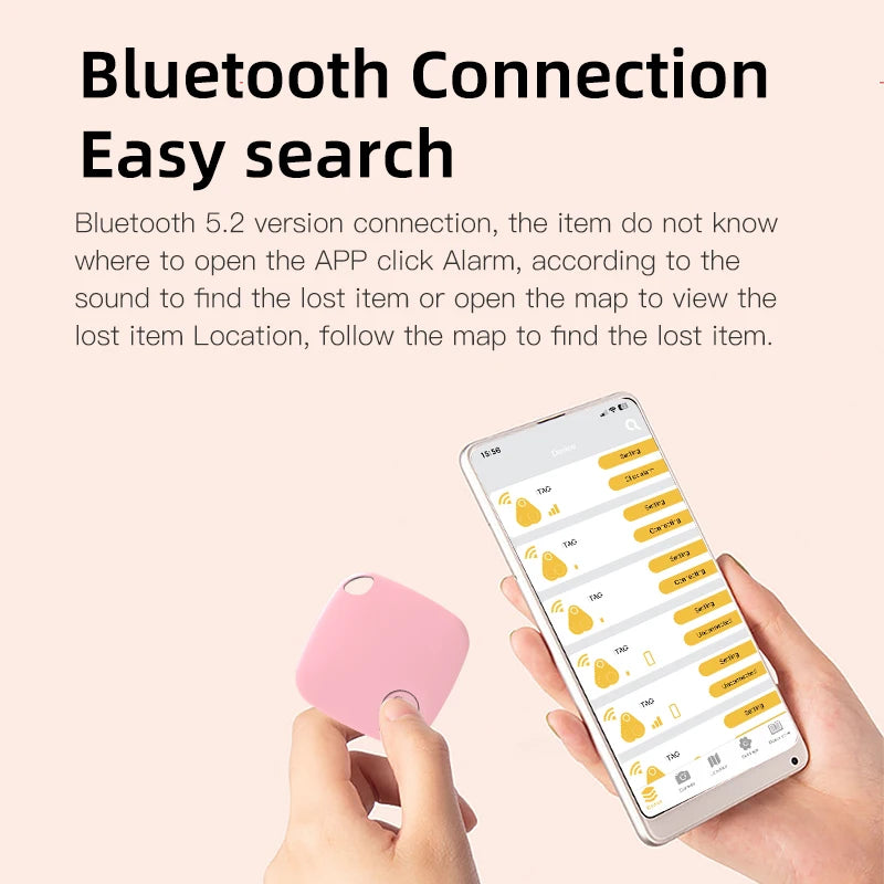 HOMEFISH Mini Bluetooth 5.0 Tracker AntiLost Device Round Pet Kids Bag Wallet Tracking Smart Finder Locator Peaceful Pleasures Health and Wellness